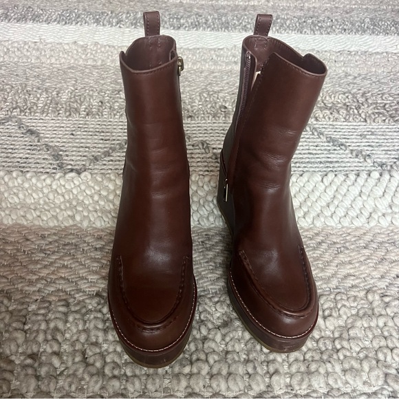 Coach Brady Booties Women Size 8 Brown Leather Wedge Ankle Boots Platform Casual - Picture 5 of 10